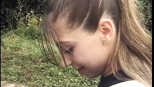 Olgun esmer açık havada ıslak sert