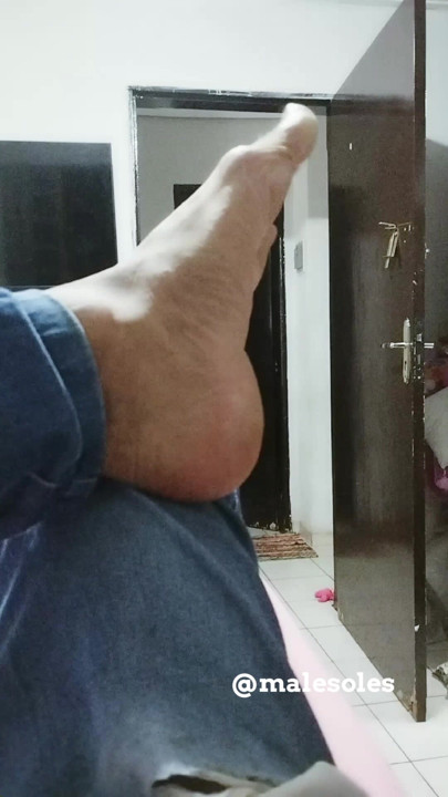 My left foot on the small screen