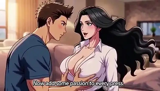 Stiefmutter bringt seinem stiefsohn bei, wie man große natürliche titten 3D Anime verführt