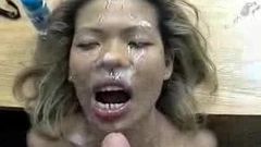 Asian slut backroom anal and facial