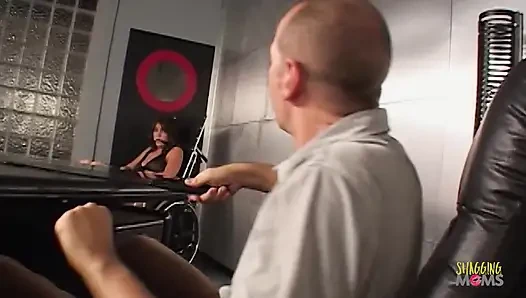 Bound to a chair this milf is subjected to bdsm whip and dom erotica