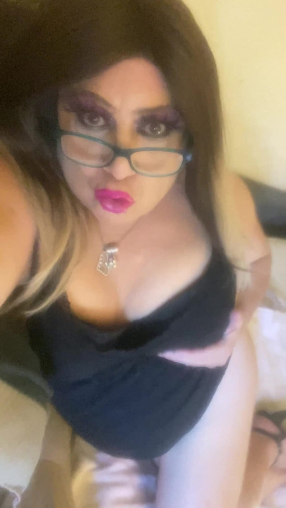 Emotional moment from "CD Krissy Sweets stroking her shaved she cock"