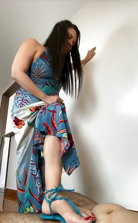 Cock Crush 7 - Goddess Kiffa in Sexy Blue Schutz Sandals 7
