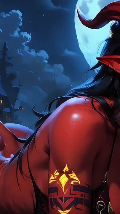 Red Demon Babe Who Loves to Fuck Visits Man at Night (AI Generated) | Clip 1