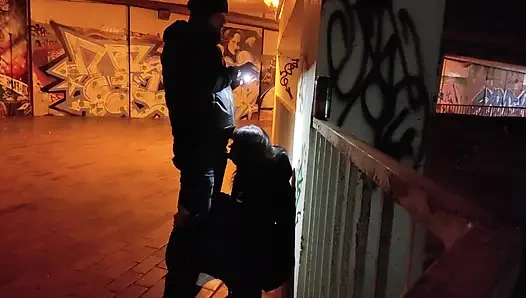 Whore degraded in parking garage