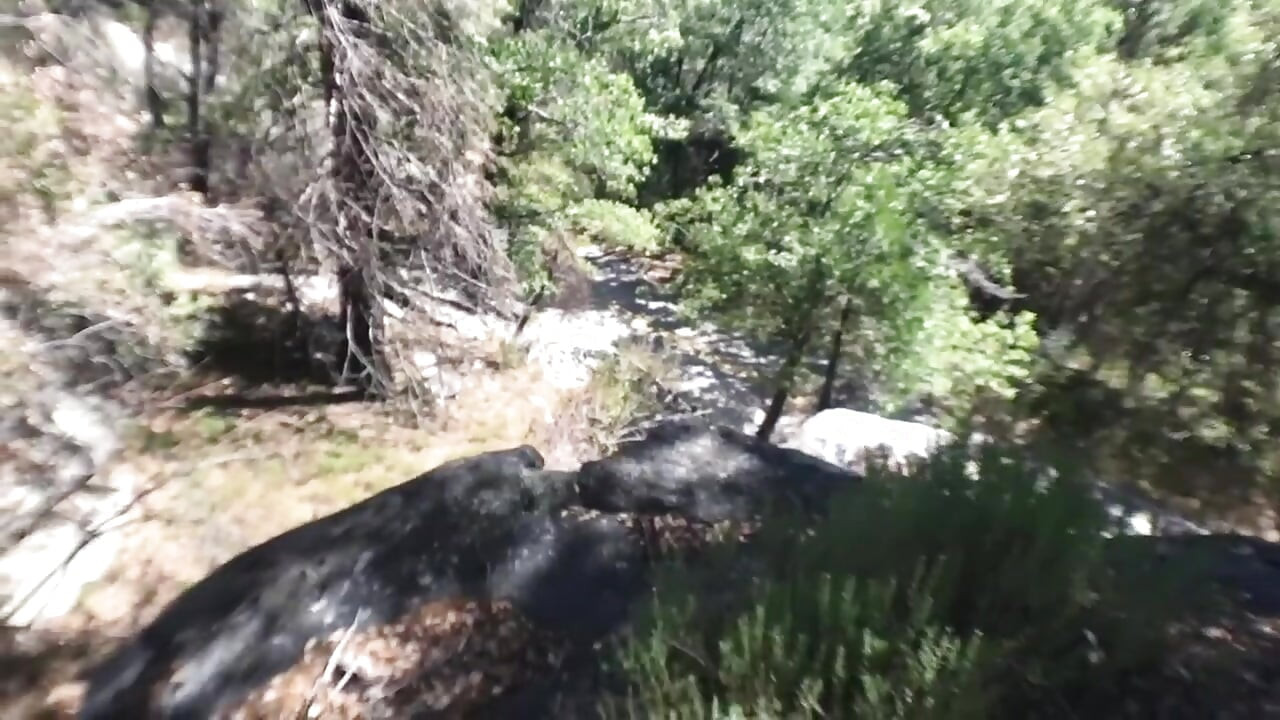 Hot couple ride motorcycle up mountain to fuck!