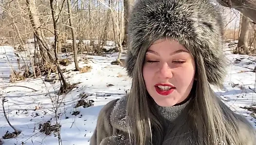 Vilu Vidish Is Sucking Dick in the Winter Forest