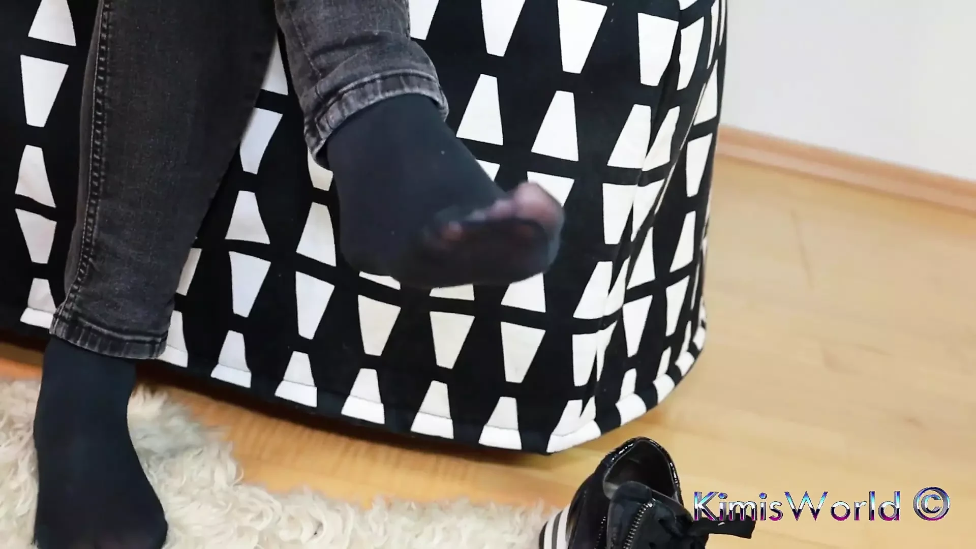 Bold & Unique: Sweaty Ski Socks, Sneakers & Black Jeans Tease