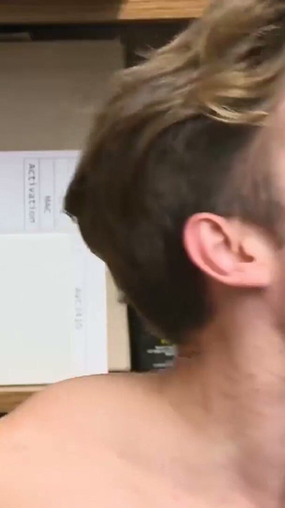 Hot jock busted stealing and fucked by security officers | Clip 1