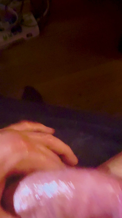 milking my greased up cock close up