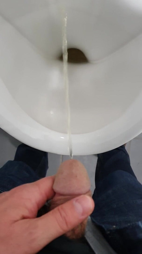 Pee in public toilet