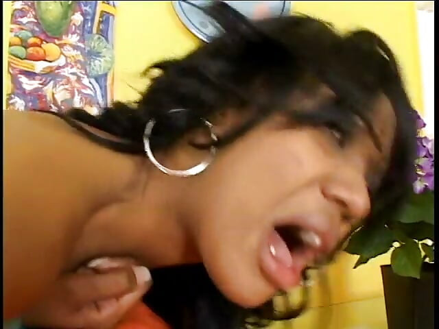 Skinny hispanic babe gets ass fucked and takes a load on her tiny tits