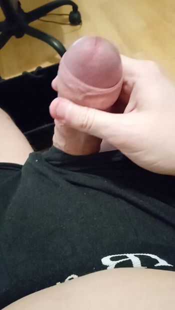 I play with my big 18 year old cock while my stepmom cooks me breakfast