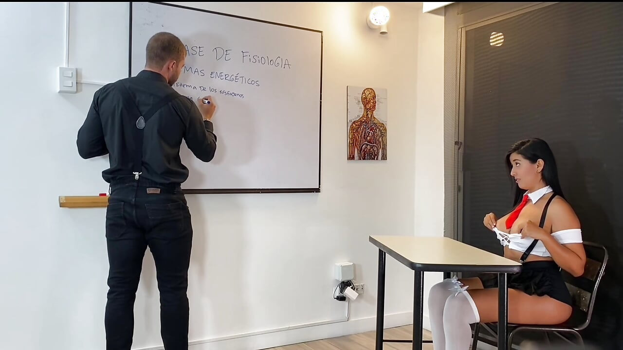 Hot Biology Teacher Fucks His Big Tits Horny Latina Female Pupil