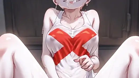 Девушка с белым призраком мастурбирует и слюни с удовольствием