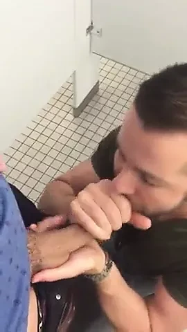 Daddy Sucking cock in bathroom