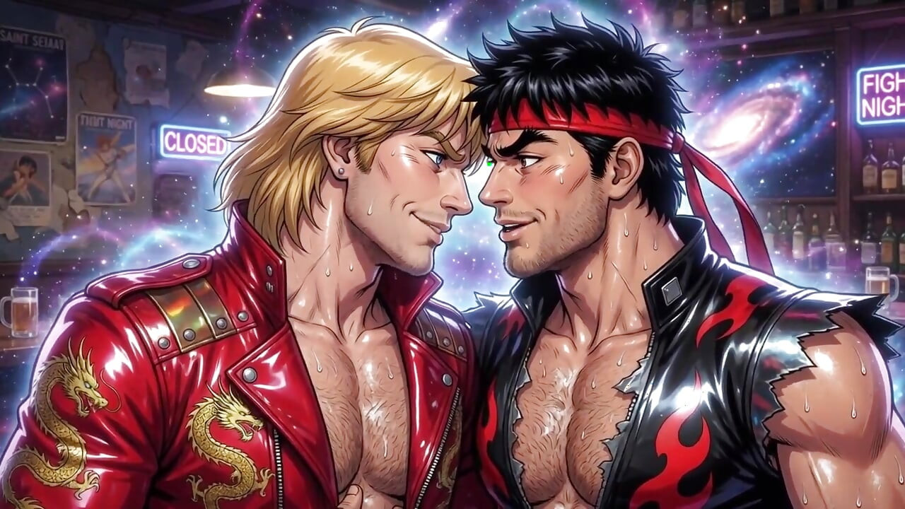 Ken i Ryu Making Out (ai)