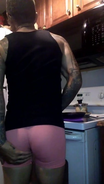 My ass in yoga shorts