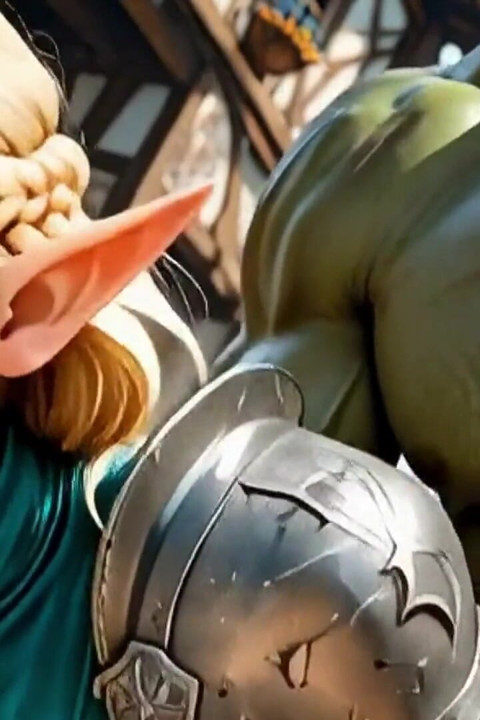 Blonde Elf Babe Gets a Pounding From the Orc King's Cock, Waifu Hentai Animation