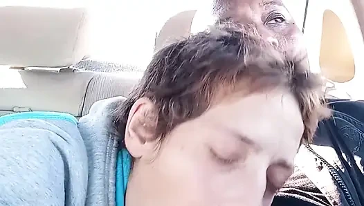 Dirty street whore is drinking my cum for breakfast. MILF