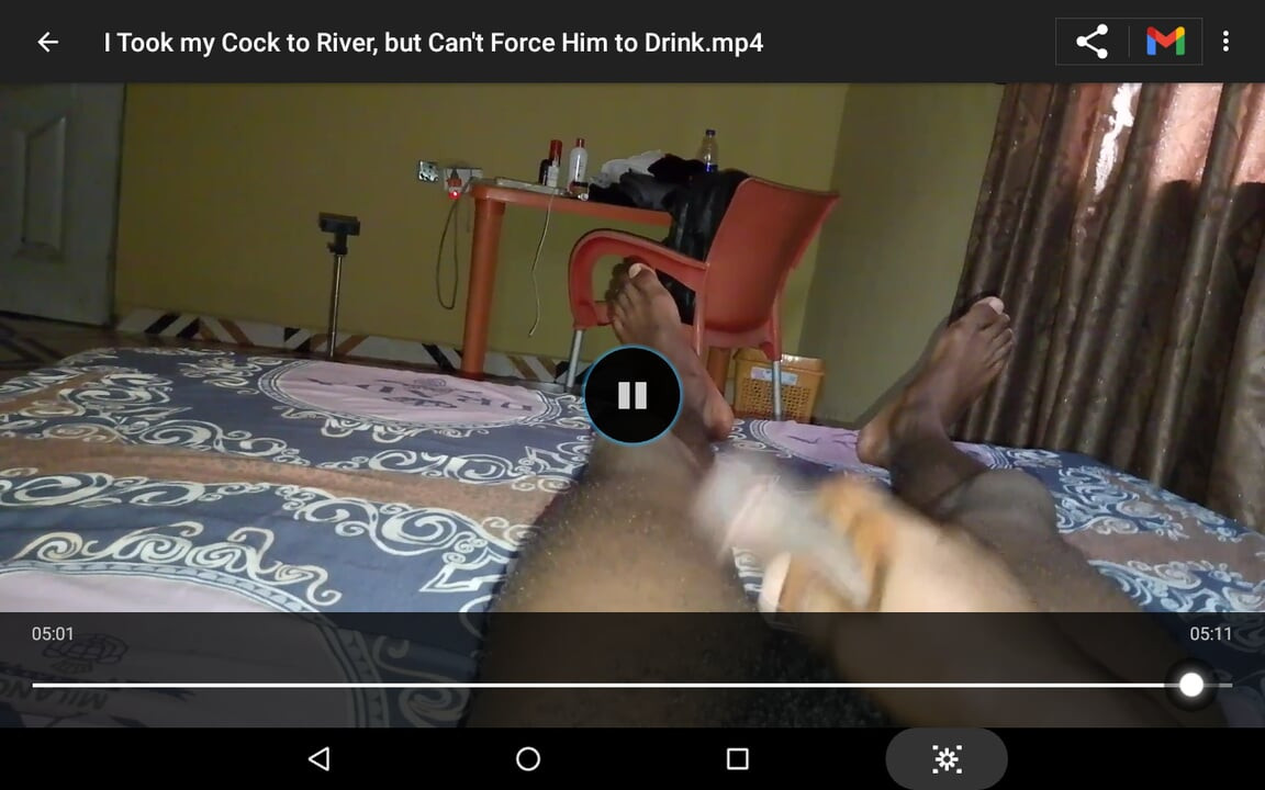 I took my cock to river, but can not force him to drink water