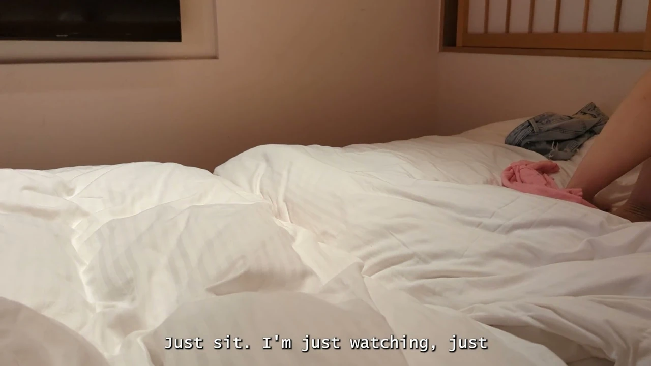 Sharing room with hot Japanese step sister, he pulls out last second to cum