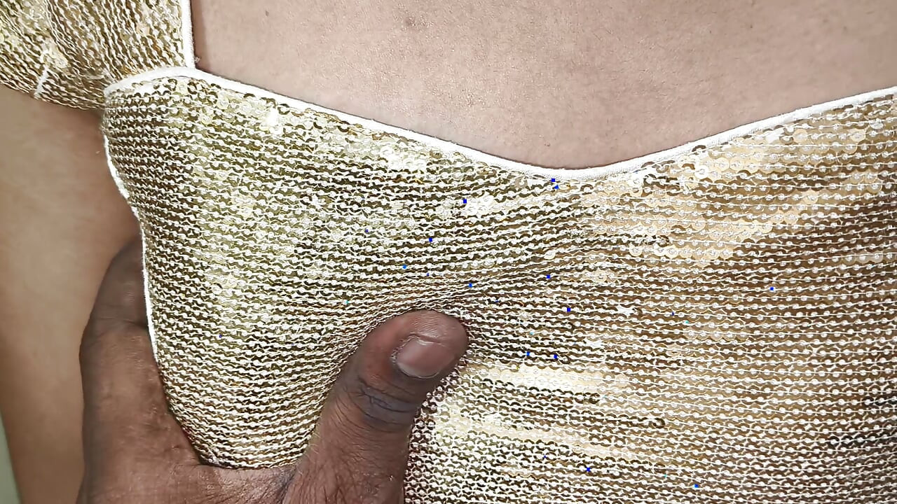 Τελούγκου θεία με χρυσή μπλούζα κόκκινο Saree