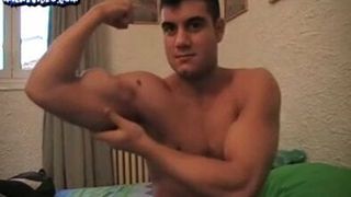 Brazilian muscle guy with huge cock jerks