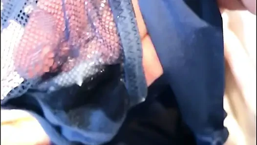 Wife sent a video and asked to cum on her panties