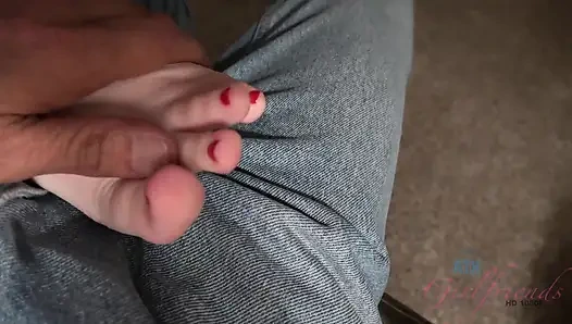 The foot massage quickly turns into you fingering Nina Nirvana’s dripping pussy, before you pound her doggy