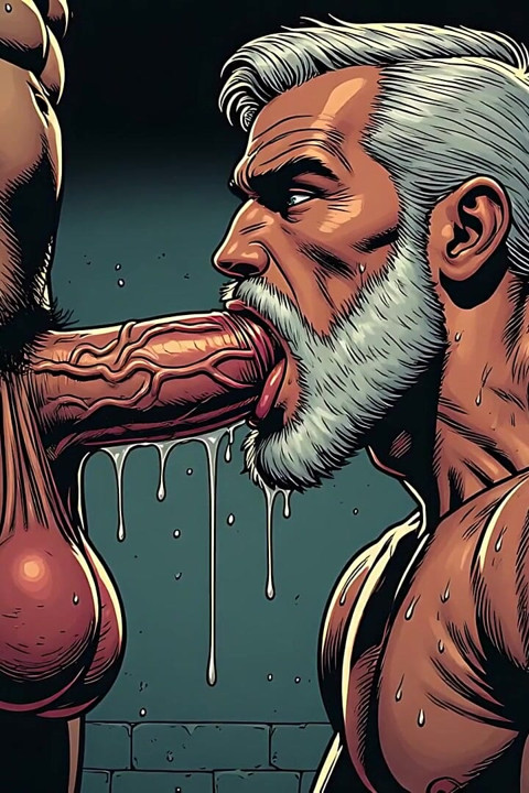 Mature Men Sucking Thick Cock (art)