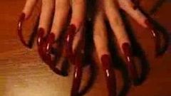 very long sexy red nails
