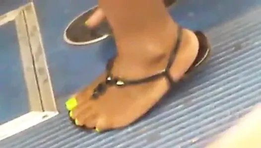 Lime Green Toes In Sandals