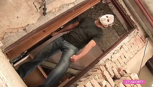 Reverse gang bang for the lucky guy from a crazy girls