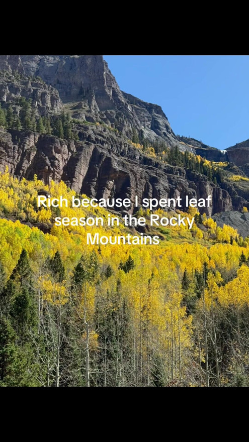 Rich because I spent leaf season in the Rockies #travel #explore #mountains #forest #waterfall