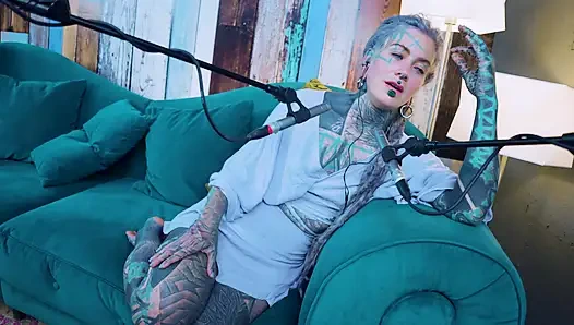 I talk about F - Fear - ASMR podcast SFW talking goth skinny girl dreadlocks tattoo model inked girl