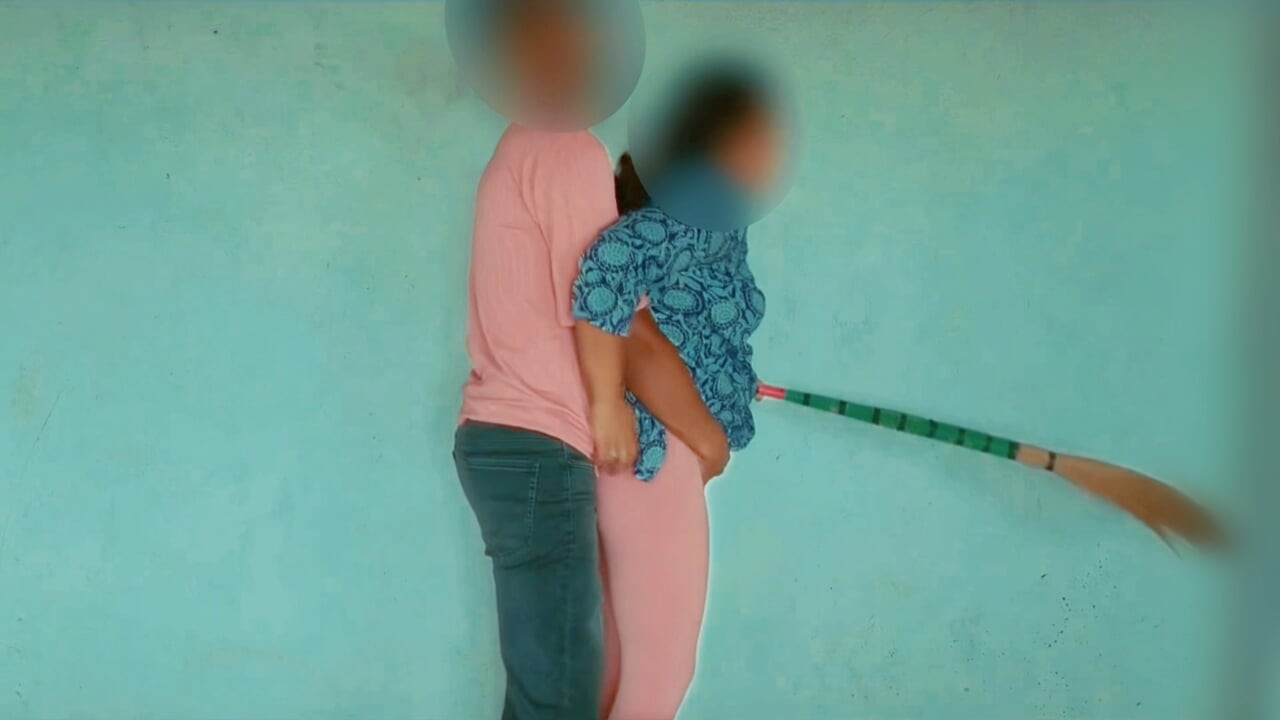 Brother-in-law picked up the sister-in-law cleaning the spider's webs in her lap and fucked her (Clear Hindi Audio)
