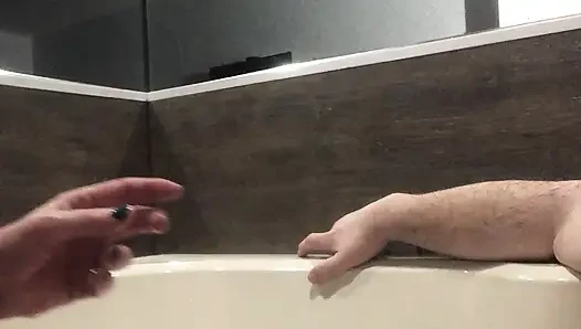 Flab fun in a jacuzzi! Slim n sexy Rachel Wriggler has slippy sliding soapy fun with a big chubby bear