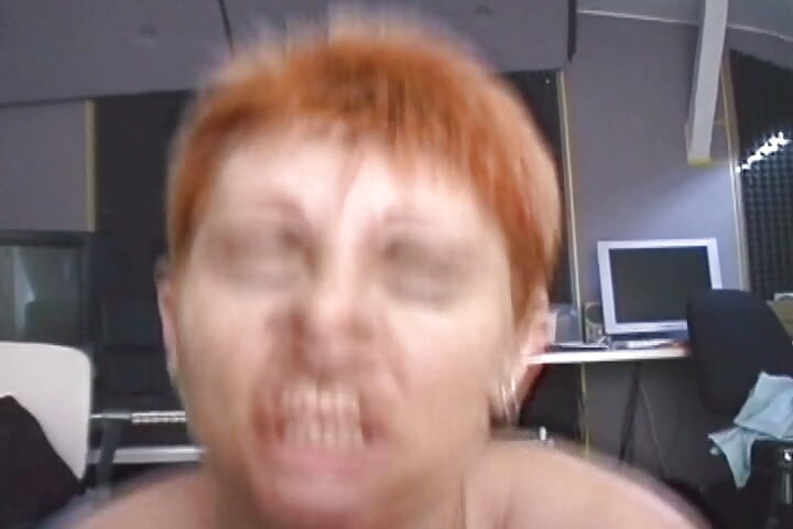 Short-haired Cougar Eats Cum for Employment