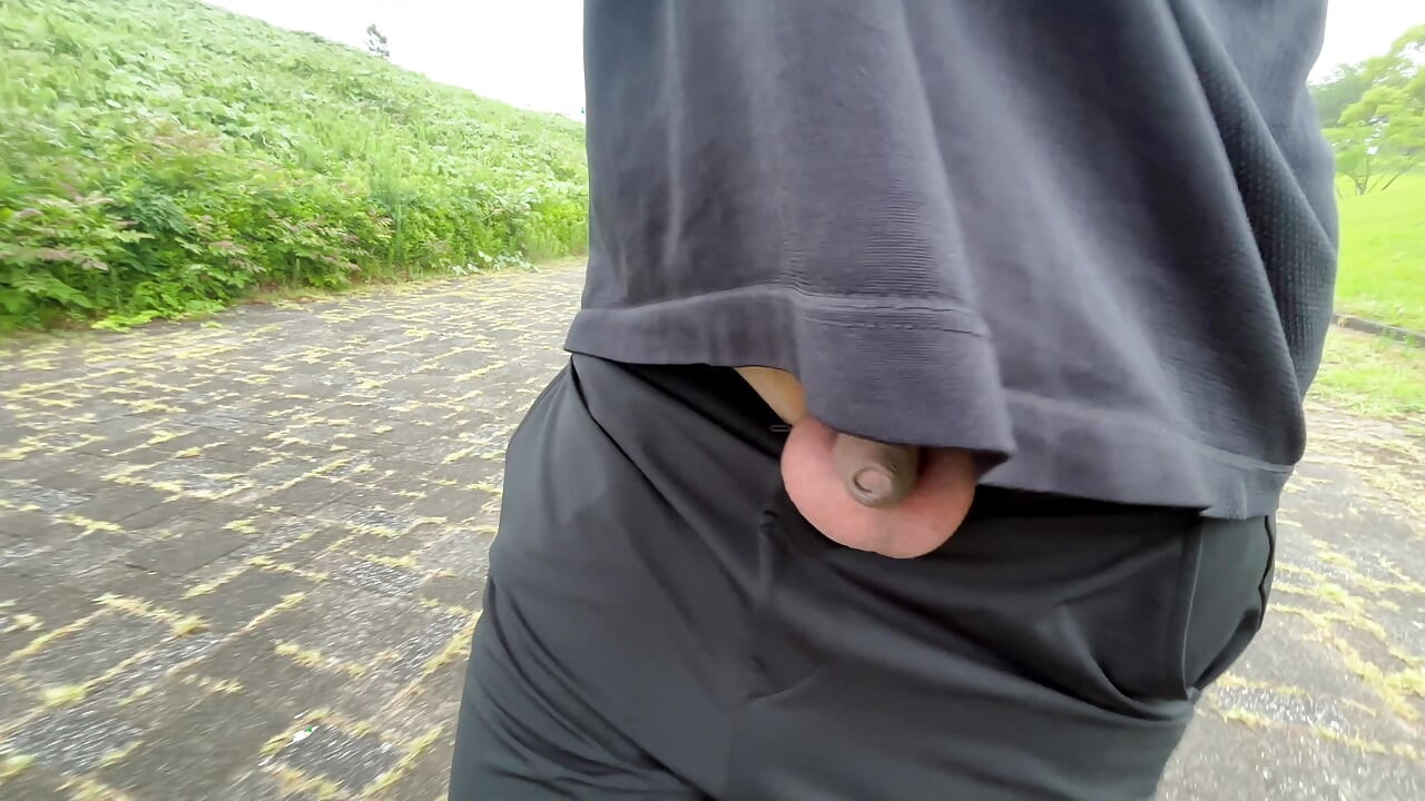 一個包皮小的小男孩在樹林裡暴露自己