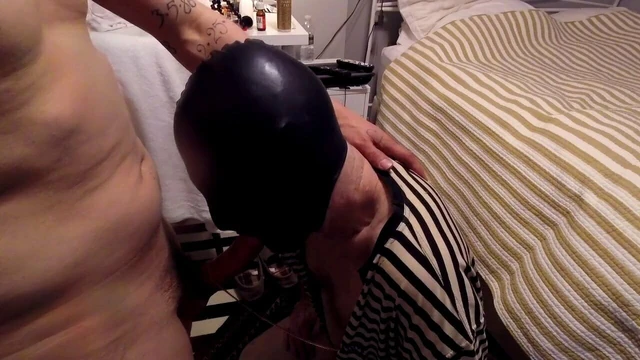 Hooded Grandpa Sucks and Gets Fucked Drips Cum