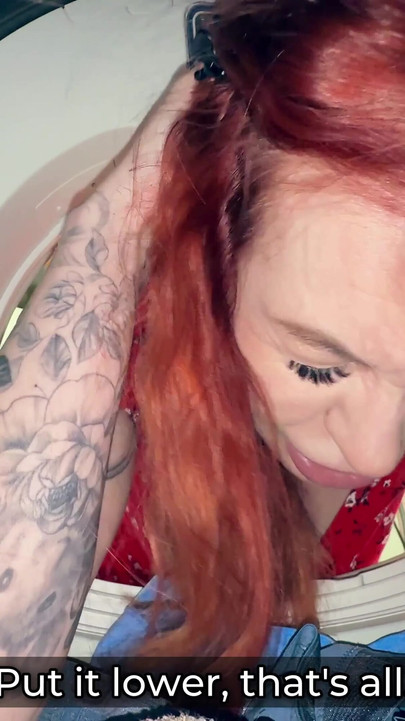 Stunning moment from "Stepson Fucks Stepmom Stuck in Washer - Hot Creampie Finish"