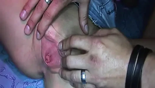 Mature Babe Stretched Wide by Heel in Wild Group Pound