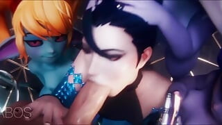 爆乳の巨根をしゃぶる女を助けるlol yordel