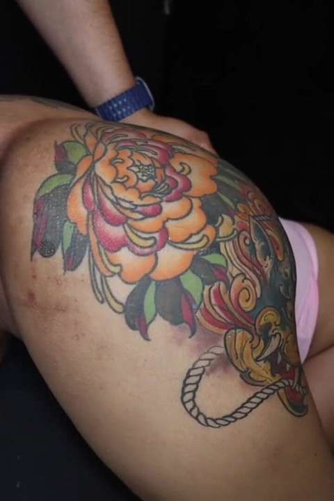 She Gets Fucked in a Glory Hole with a Fist in Her Pussy