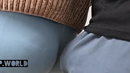 Stranger guy rub his dick in bus