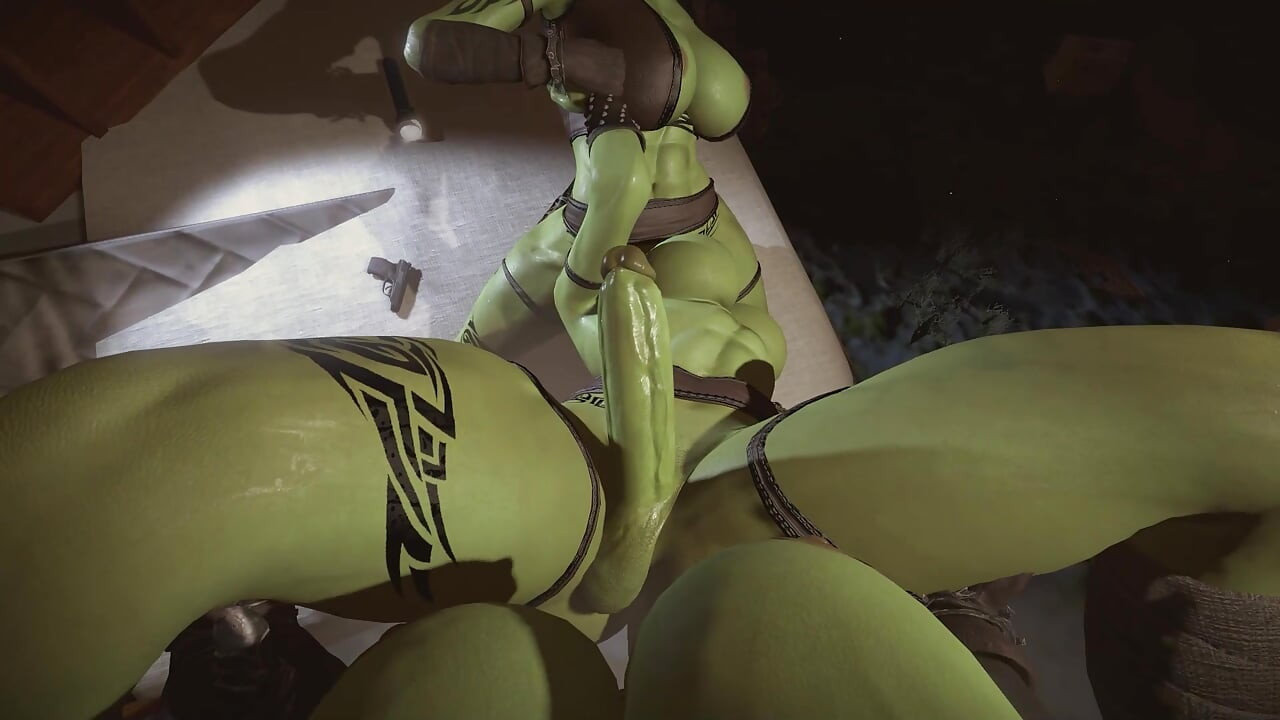 Three Futa Orks Fuck Hard in an Abanodned House
