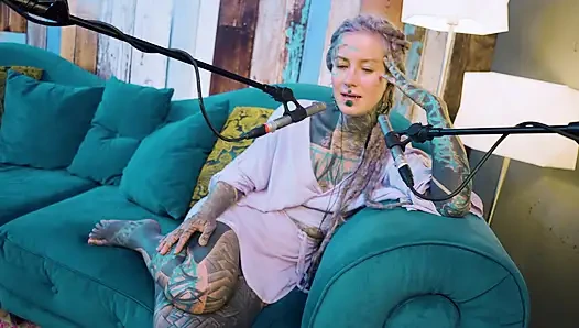 I talk about A - authentic - ASMR - Podcast - Talking - tattoo girl model goth punk dreadlocks