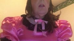 Pink Maid Joanna has to plug herself and show her oral skill