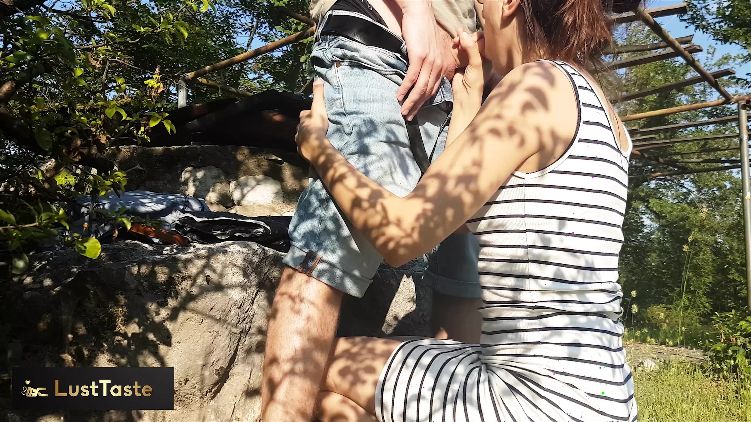 Virgin couple decides to fuck in public - romantic outdoor sex LustTaste 4K